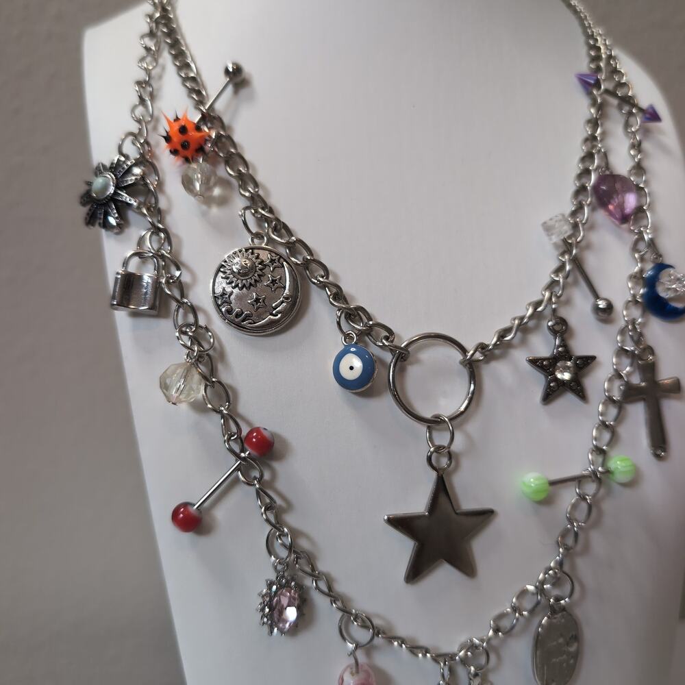 Silver Charm Handmade Necklace Punk - Picture 3 of 5